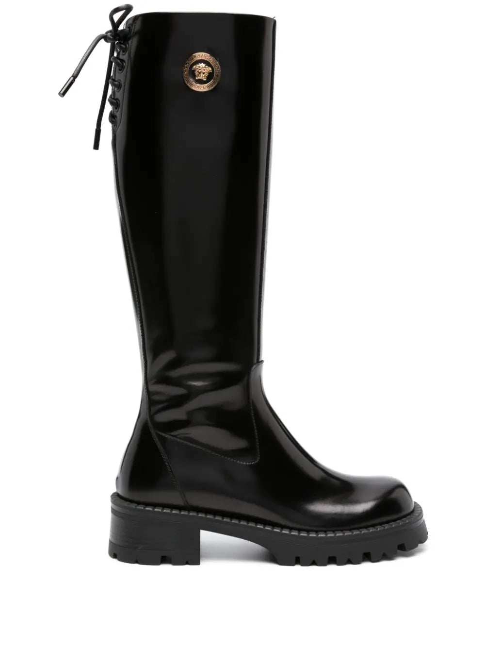 Versace Black Vagabond Leather Boots