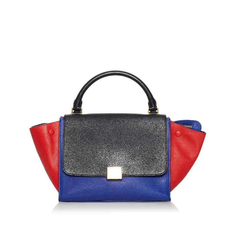 Celine Small Trapeze Tricolor Leather Satchel (SHG-3gg6VD)