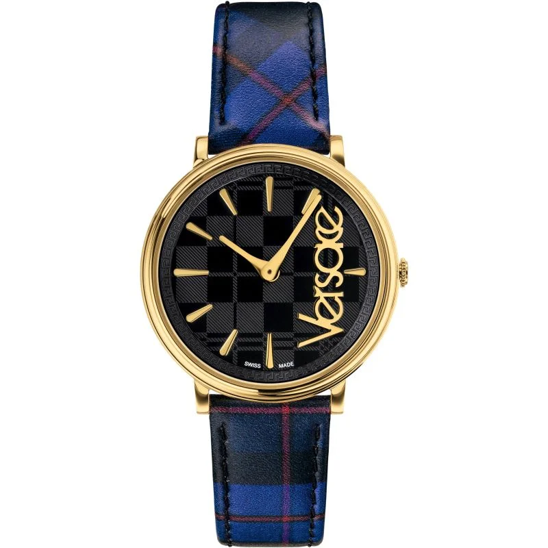 Versace Ladies Watch V-Circle The Clans Edition Blue Gold VE8100218