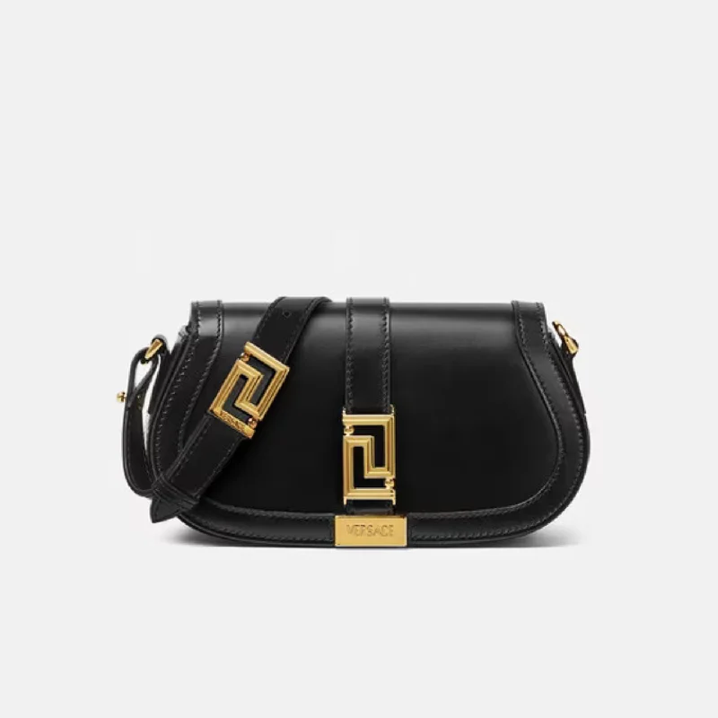 Greca Goddess Mini Shoulder Bag in Black