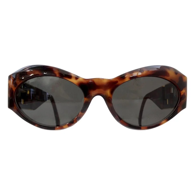 Gianni Versace Greek Key Tortoise Sunglasses