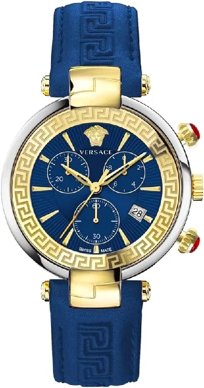 Versace Men's Watch Revive Chrono 41mm Blue Gold VE2M00221