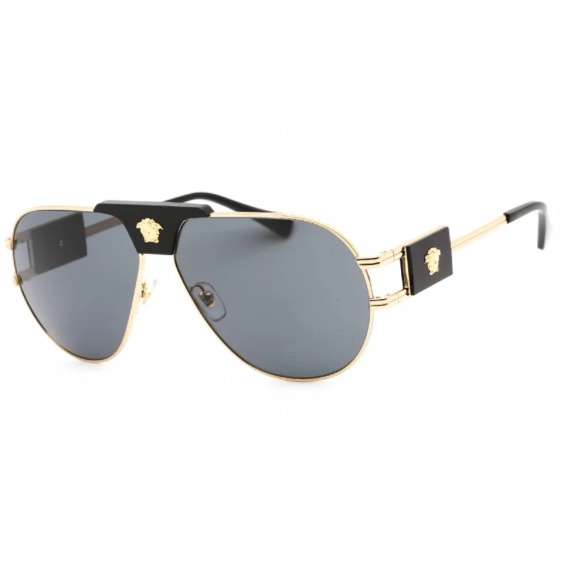 Versace Unisex Sunglasses - Gold Metal Frame Dark Grey Lens | 0VE2252 100287