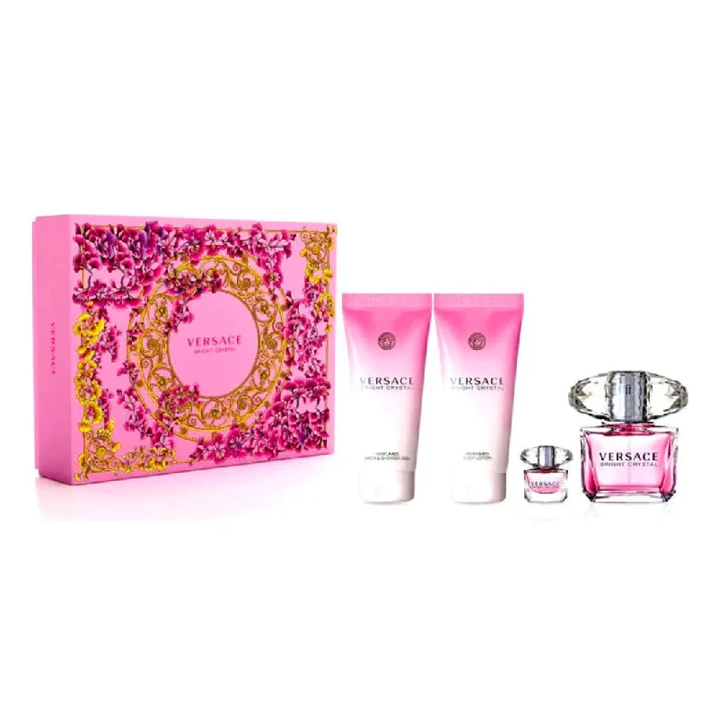 Versace Bright Crystal Set EDT 90 ML + 5 ML + Crema 100 ML + Gel de ducha 100 ML (M)