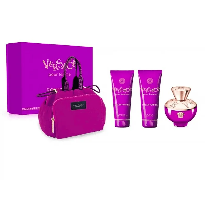 Versace Dylan Purple Set EDP 100 ML + Crema 100 ML + Shower Gel 100 ML+ Bolso (M)