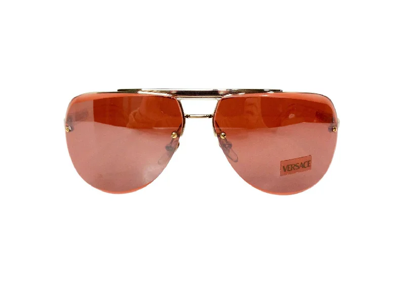 Versace Y2K X87 Aviator Burnt Orange Tinted Lens Sunglasses