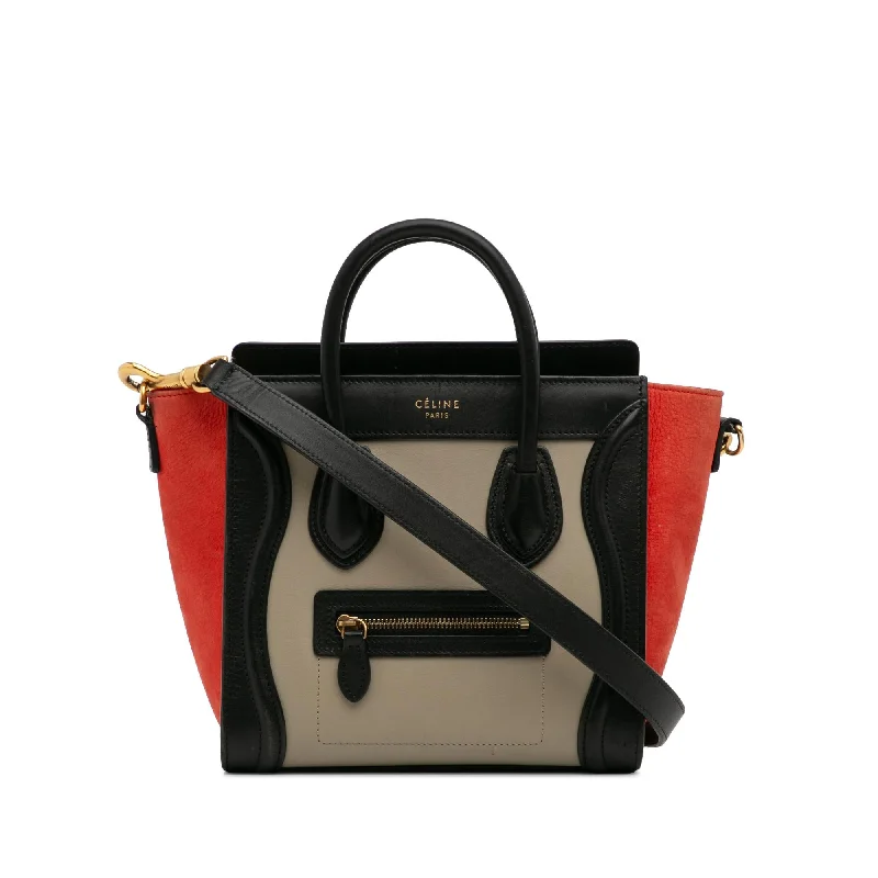 Celine Nano Luggage Tricolor Tote (SHG-J9MWsq)