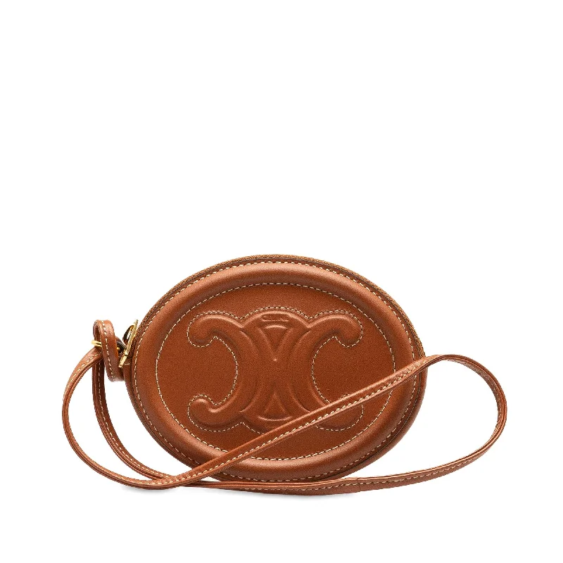 Celine Triomphe Cuir Oval Clutch (SHG-wvHwb7)