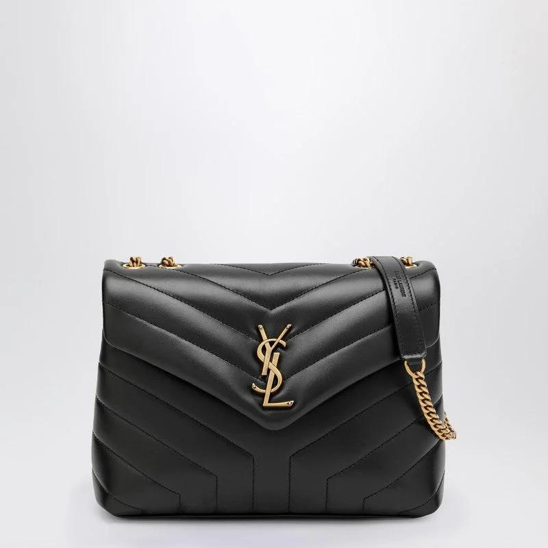 Saint Laurent Black/Gold Small Ysl Loulou Bag Women