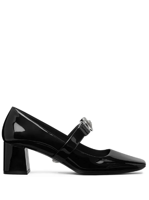 VERSACE Luxury Leather Slip-On Pumps with Bow Detailing