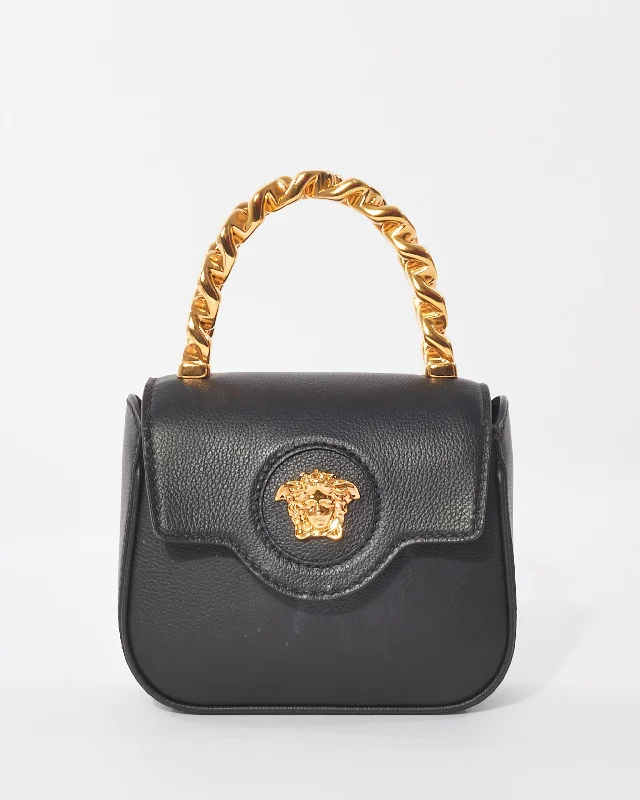 Versace Black Leather "La Medusa" Mini Bag