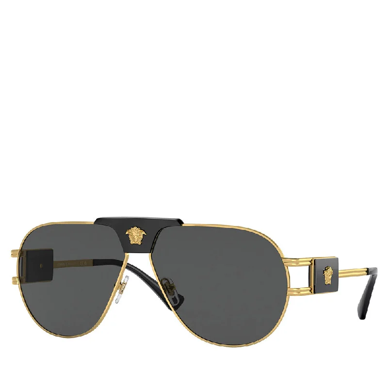 Men's Versace Steel Sunglass Gold / Dark Gray