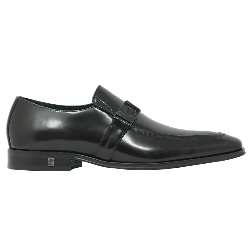 Versace Collection Buckle Logo Leather Brown Shoes