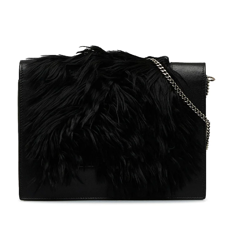 Celine Fur-Trim Frame Crossbody Bag (SHG-kW7lt6)