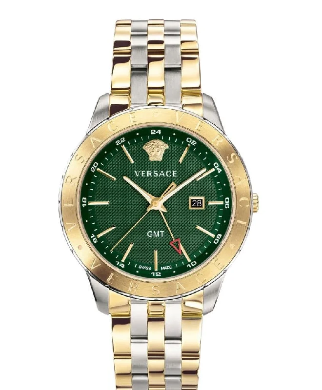 Versace Men’s Quartz Swiss Made Stainless Steel Green Dial 43mm Watch VEBK00718