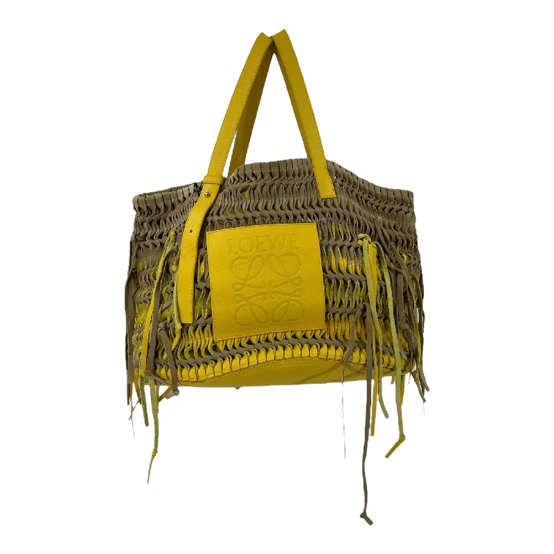 LOEWE/Bolso/WovenTote Bag/Yellow/Leather/