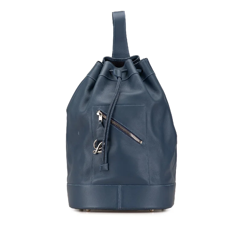 Blue LOEWE Leather Anton Drawstring Sling Backpack