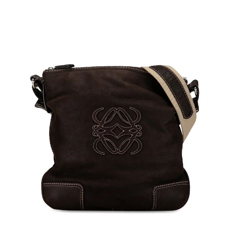 Brown LOEWE Anagram Calfskin Crossbody