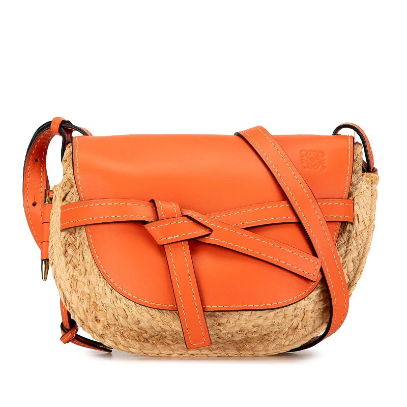 Brown LOEWE Small Raffia Gate Crossbody