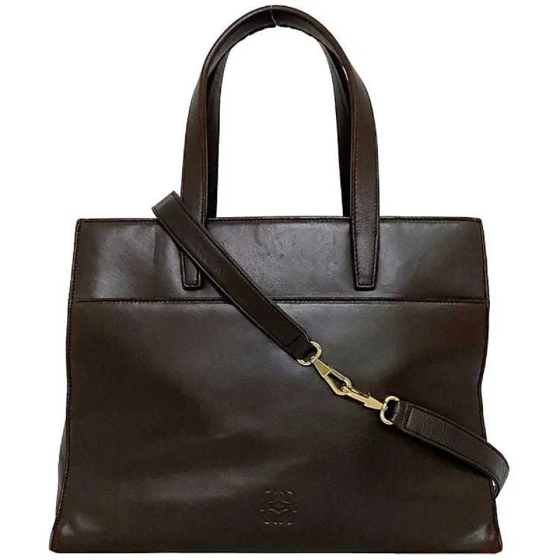 LOEWE 2way bag brown anagram handbag nappa leather tote shoulder ladies