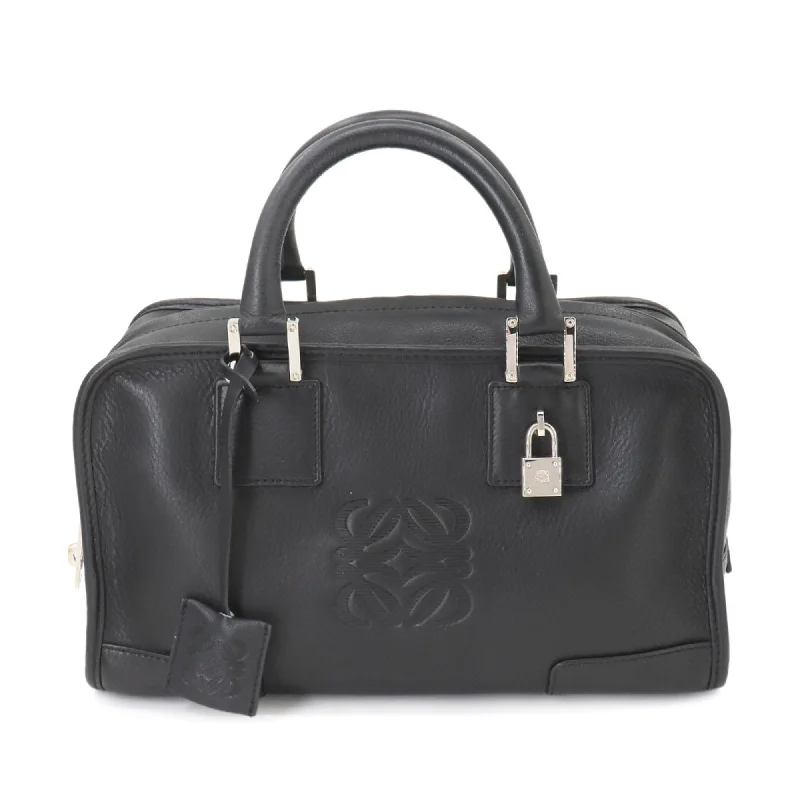 LOEWE Amazona 28 Handbag Leather Black Silver Hardware