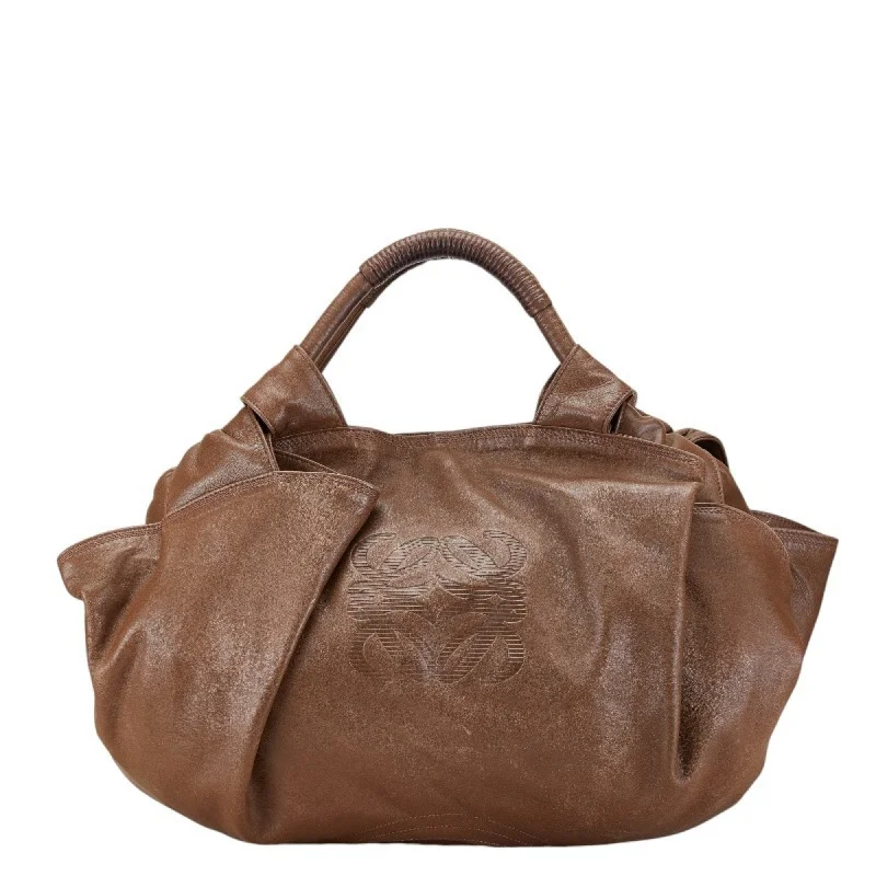 LOEWE Anagram Nappa Aire Handbag Brown Leather Women's