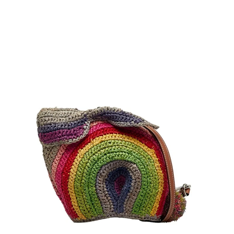 LOEWE Animal Line Paula's Bunny Rainbow Mini Shoulder Bag Multicolor Raffia Leather Ladies