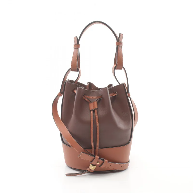 LOEWE Balloon Bag Medium Shoulder Leather Women's Brown 326.76AC30