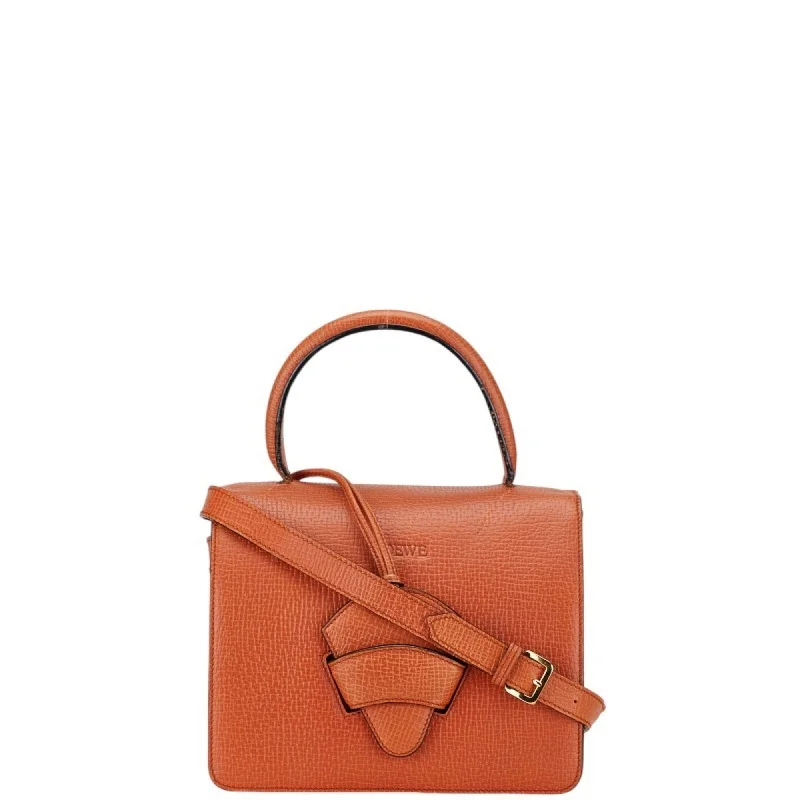 LOEWE Barcelona Handbag Shoulder Bag Orange Leather Women's