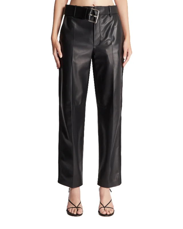 Black Nappa Leather Pants