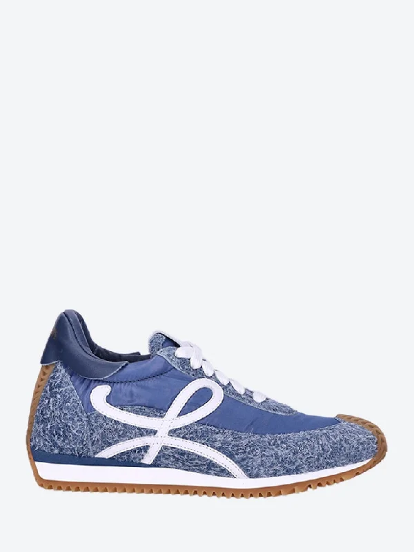 Brushed suede flow runner sneakers