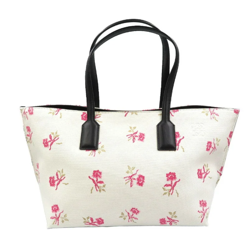 Loewe Canvas Leather White Pink Black Tote Bag