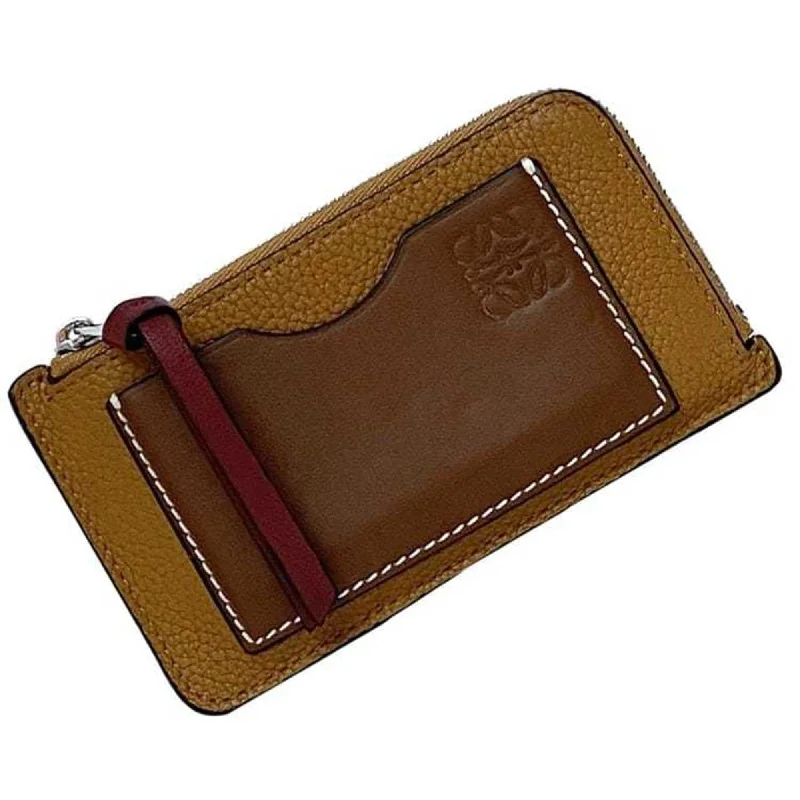 LOEWE Coin Case ec-21635 Brown Anagram C660Z40X04 Card Holder Leather 2261815 L-Shaped Wallet Purse Compact