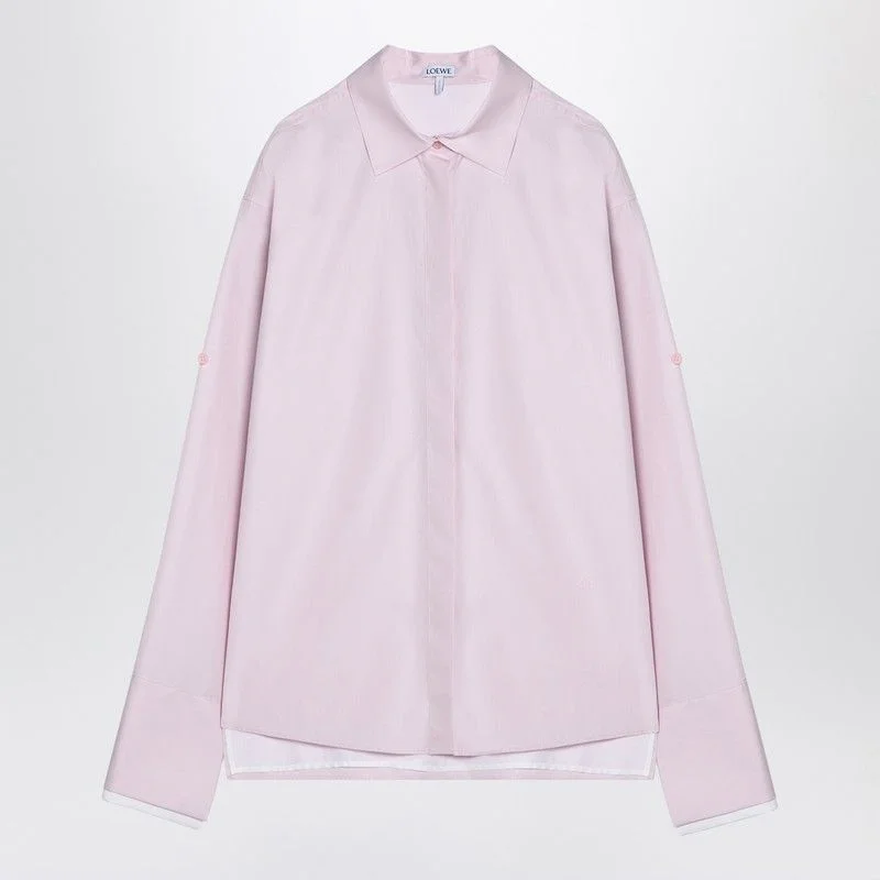 LOEWE Elegant Pink Cotton Shirt with Silk Touch