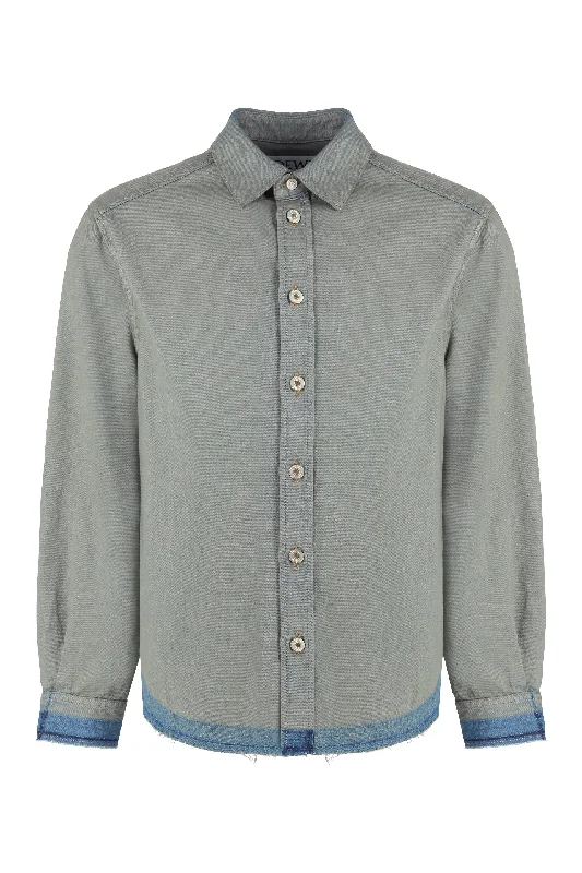 LOEWE Fashionable Men's Gray Denim Shirt | FW24 Collection