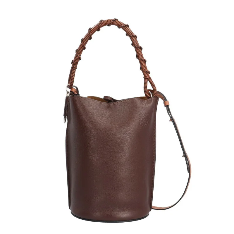 LOEWE Gate Bucket Shoulder Bag Leather Brown Women's