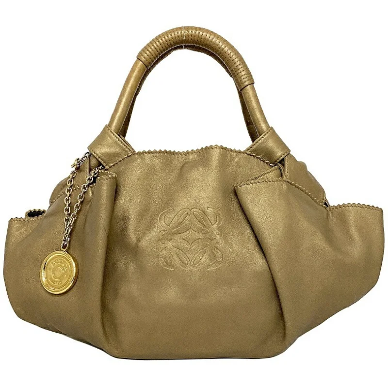 Loewe Handbag Nappa Aire Gold Anagram Leather LOEWE Soft Ladies