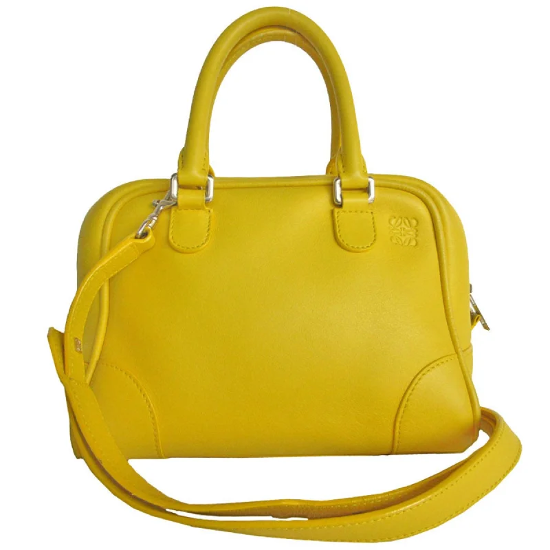 LOEWE handbag shoulder bag Amazona 75 small leather yellow silver ladies s0137a