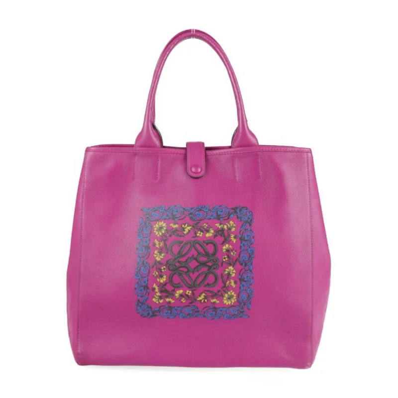 LOEWE Loewe Barocco Anagram Tote Bag 304.11.H60 Leather Magenta Purple Series Large