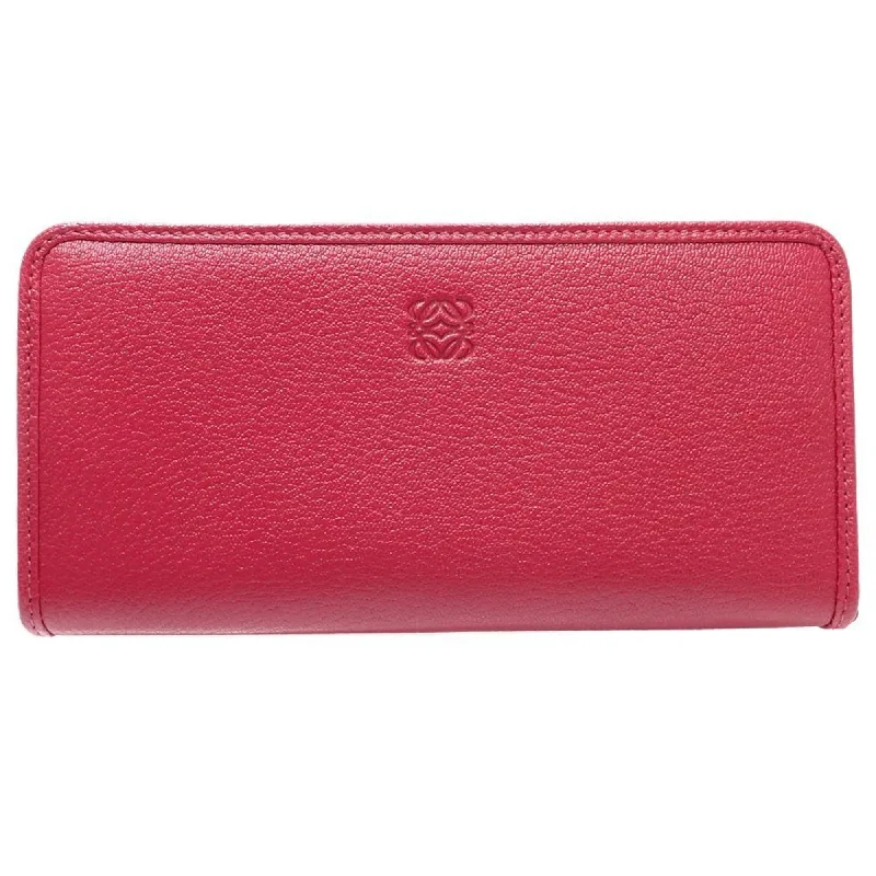 LOEWE Long Wallet 113.95 Amazona Round Leather Red 180837