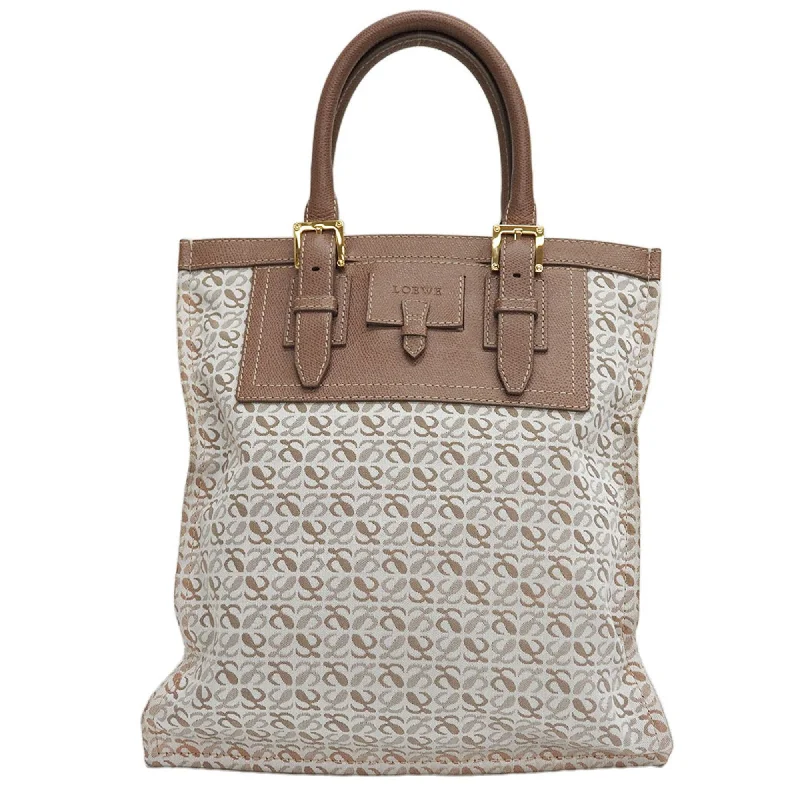 LOEWE Repeat Anagram Canvas Tote Bag Beige Sub Ladies