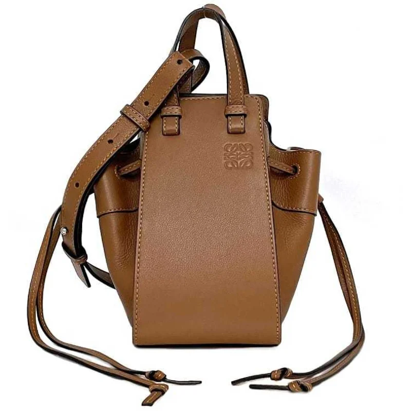 LOEWE Shoulder Bag Hammock Brown Anagram 314.30.V07 f-19946 Drawstring Leather Nano Micro Pochette