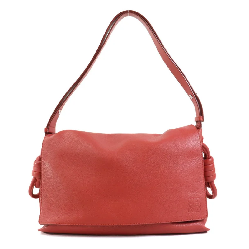 LOEWE Shoulder Bag Leather Orange Red Women's