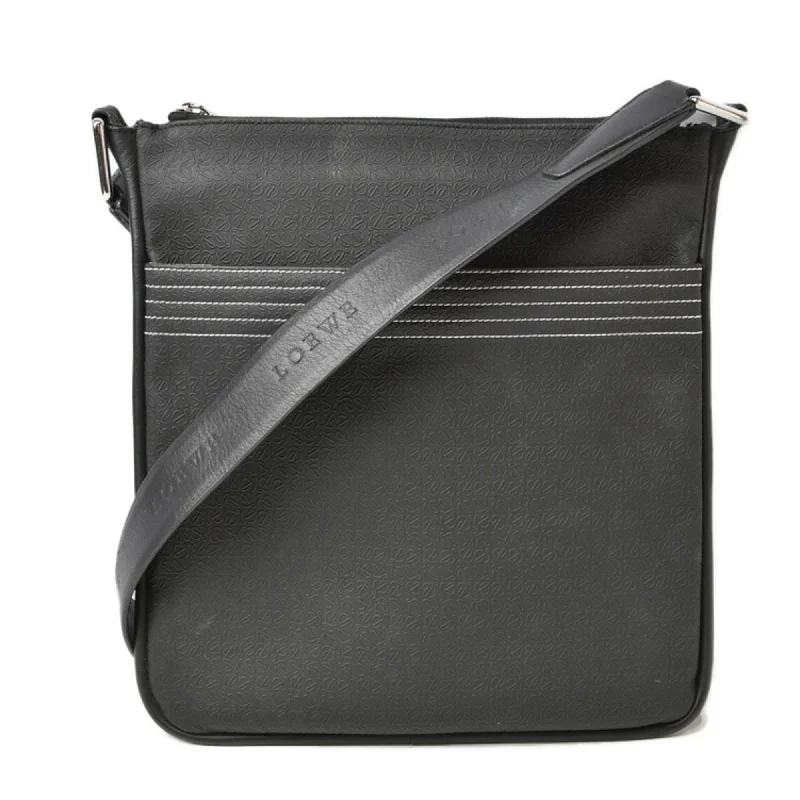 LOEWE Shoulder Bag Men's Coated Canvas Anagram Black