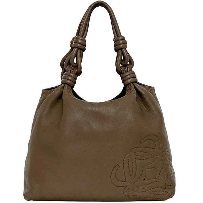 LOEWE Tote Bag ec-21558 Brown Anagram Nappa Leather Soft Handbag Women's