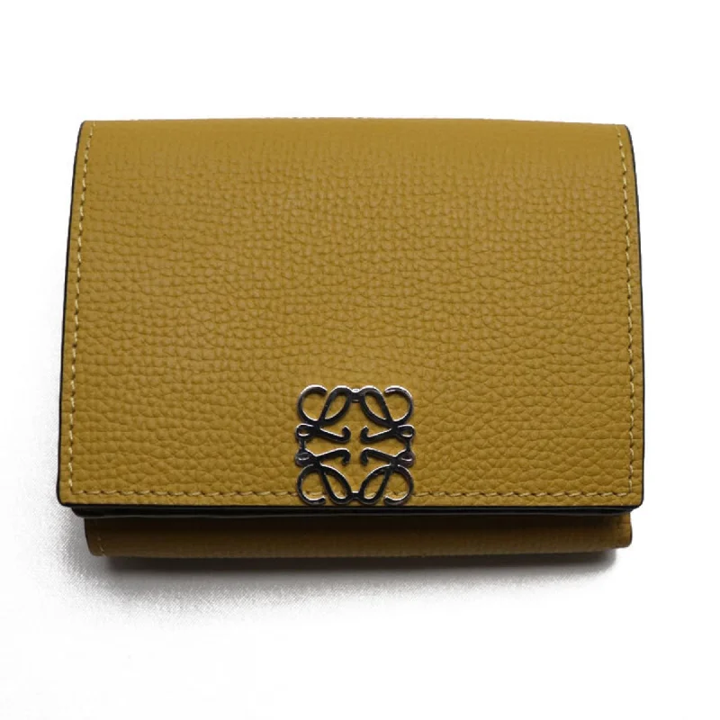 LOEWE Trifold Wallet Anagram Mustard Color C821TR2X02 8110 Women's