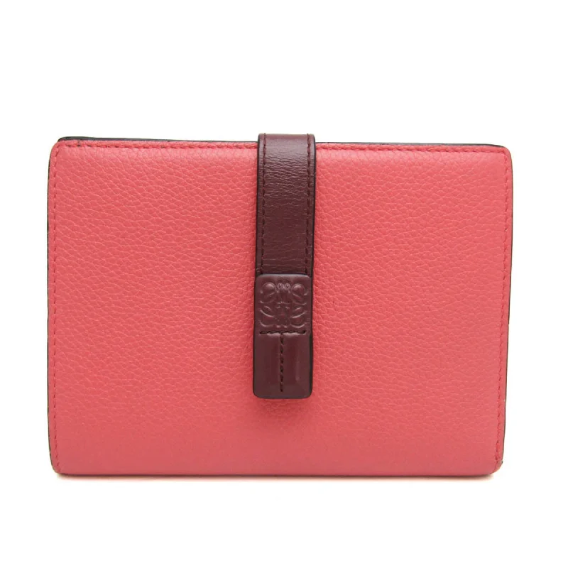 Loewe Vertical Wallet Medium Women's Leather Middle Wallet (bi-fold) Bordeaux,Pink,Red Color