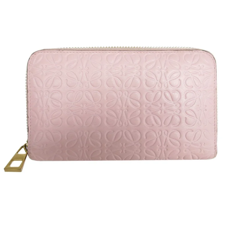 LOEWE Wallet/Coin Case Wallet Anagram Leather Light Pink Gold Women's s0276a