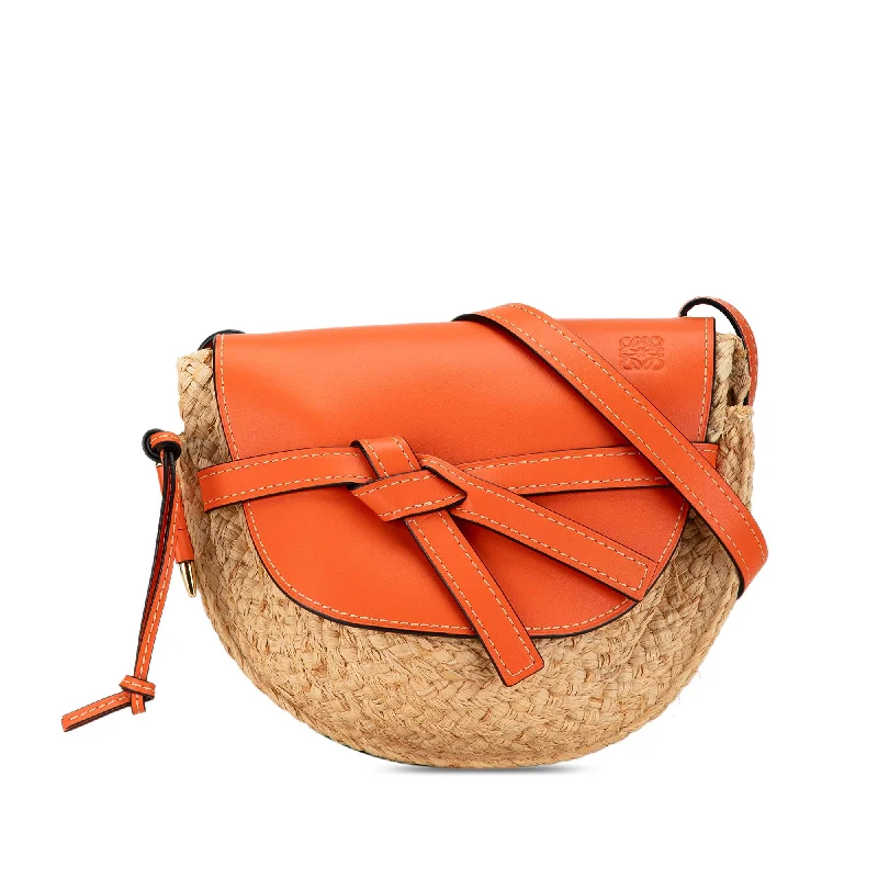 Orange LOEWE Medium Raffia Gate Crossbody