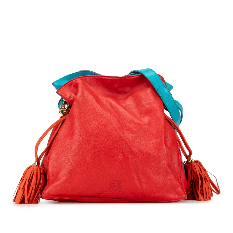 Red LOEWE Nappa Flamenco Tassel 30 Crossbody Bag